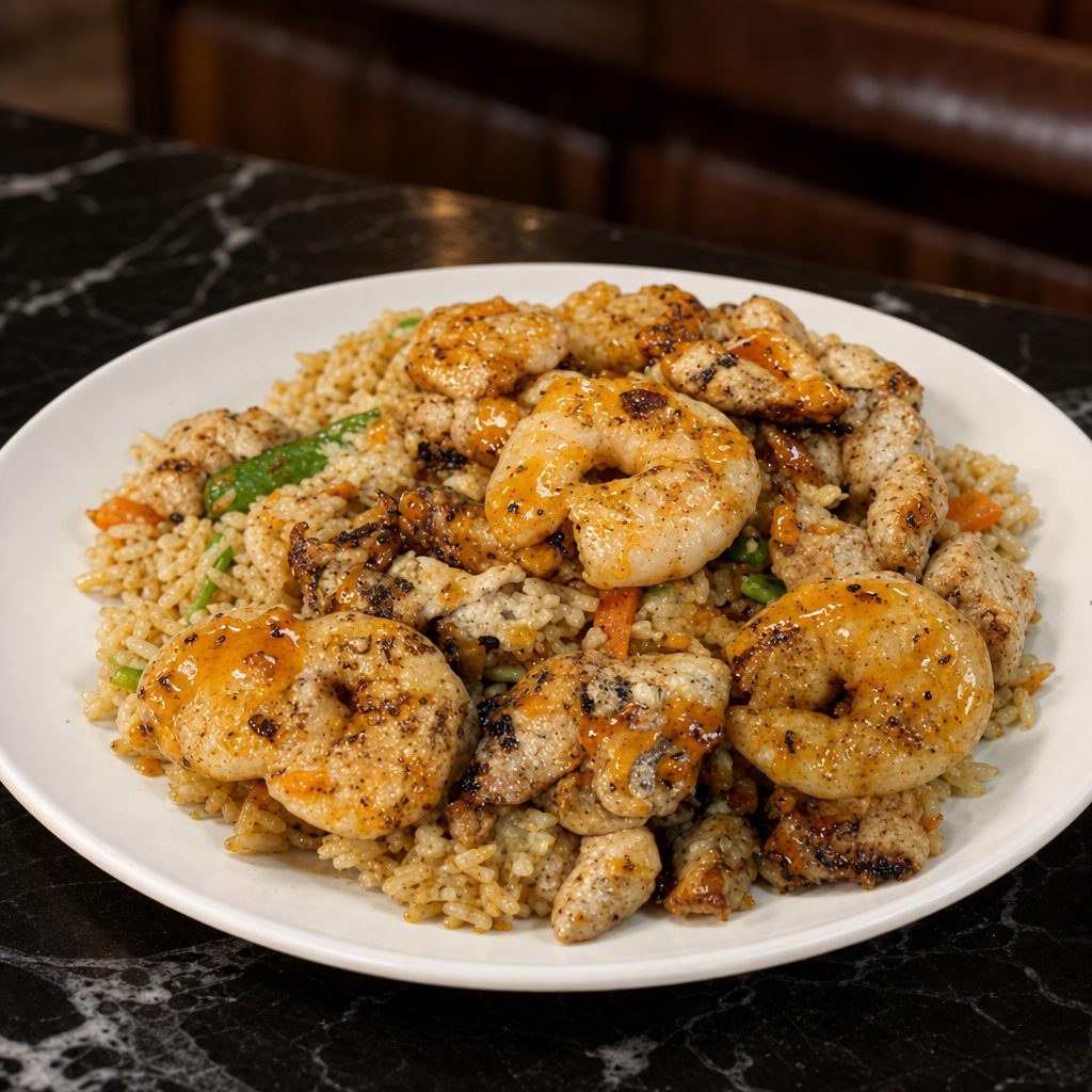 Chicken & Shrimp Rice Bowl.